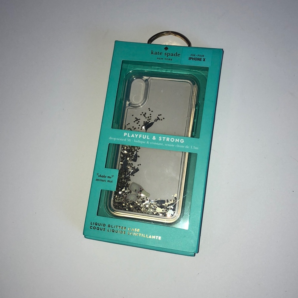 NIB Kate Spade iPhone X Champagne Glitter case